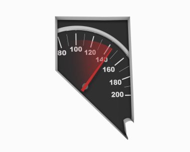 Nevada Nv hız göstergesi harita hızlı hızlı rekabet yarışı 3d çizim