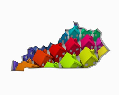 Kentucky Ky evleri evleri harita yeni gayrimenkul geliştirme 3d çizim