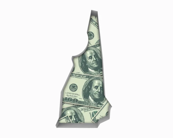 New Hampshire Money Map Cash Economy Dollars Illustration — Photo