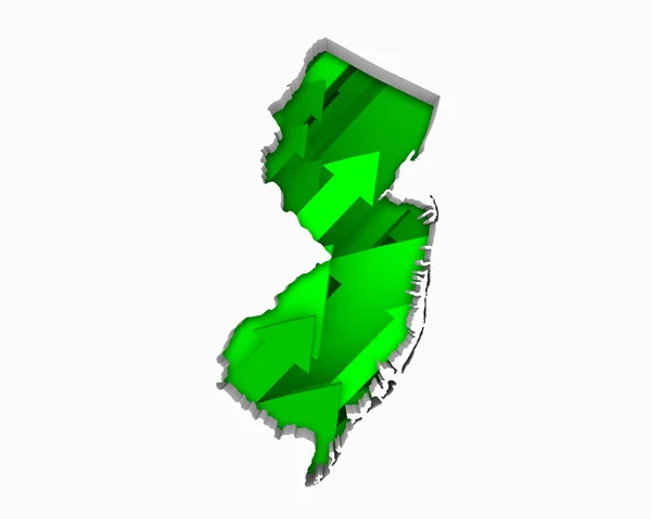 New Jersey Flèches Augmentation Croissance Carte Sur Augmentation Illustration — Photo