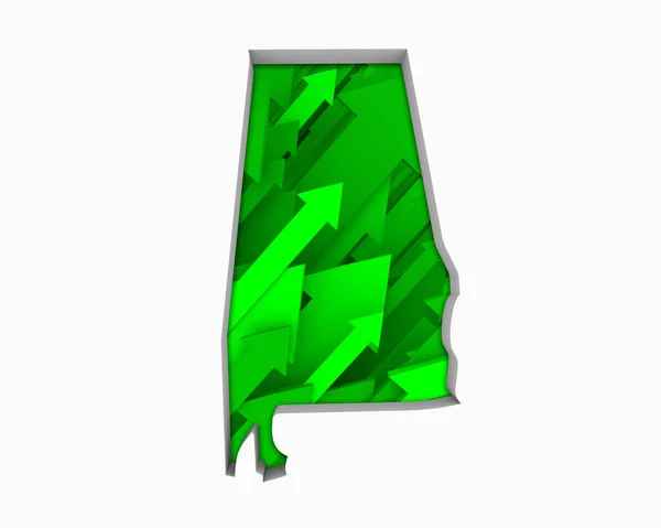 Alabama Verhoging Van Groei Van Kaart Van Pijlen Stijging Illustratie — Stockfoto