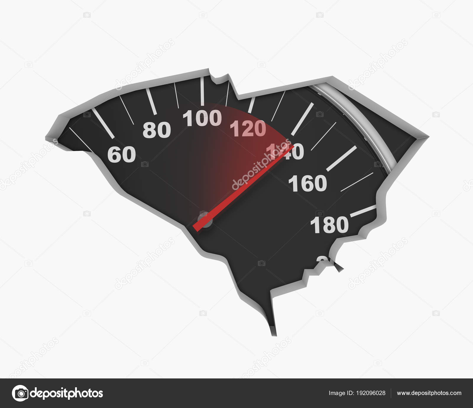 South Carolina Speedometer Map Fast Speed Competition Race Illustration
