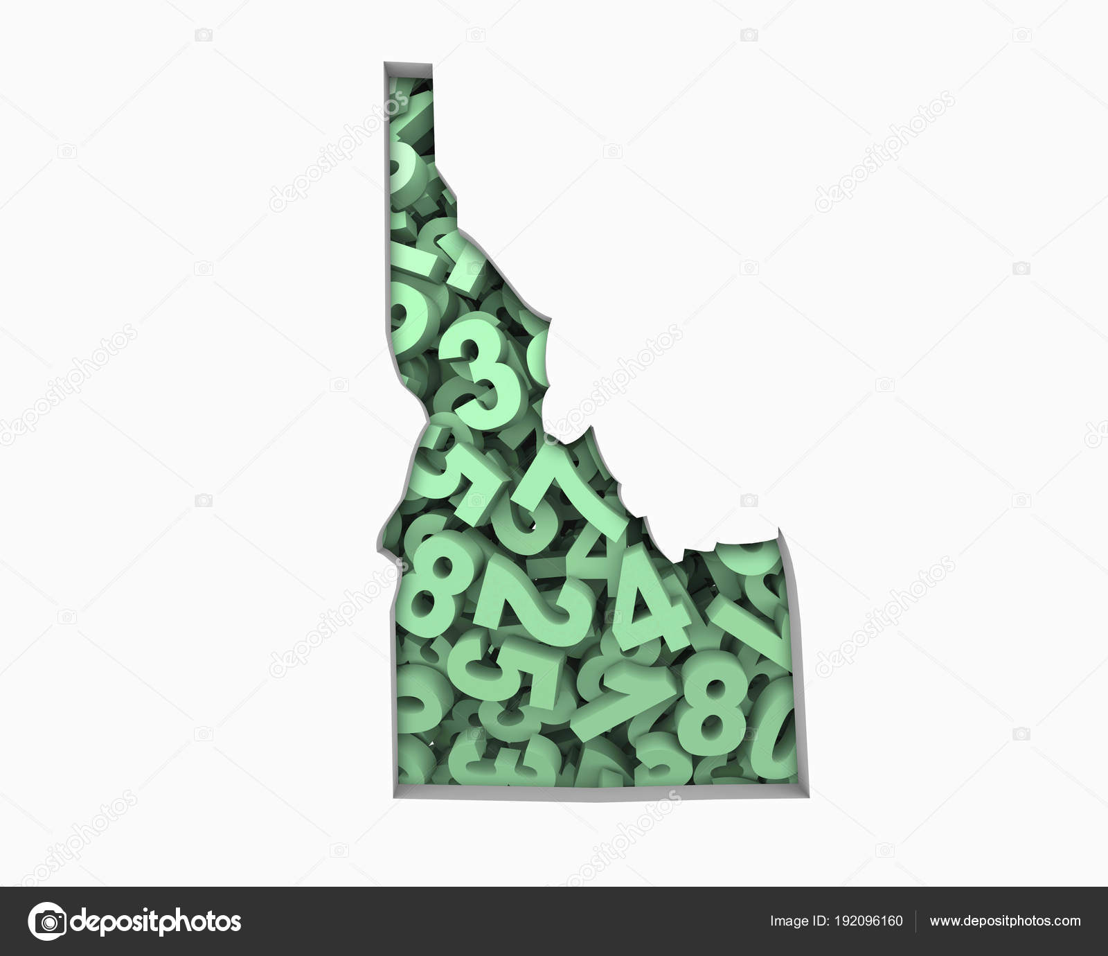 Idaho Map Numbers Math Figures Economy Illustration Stock Photo by