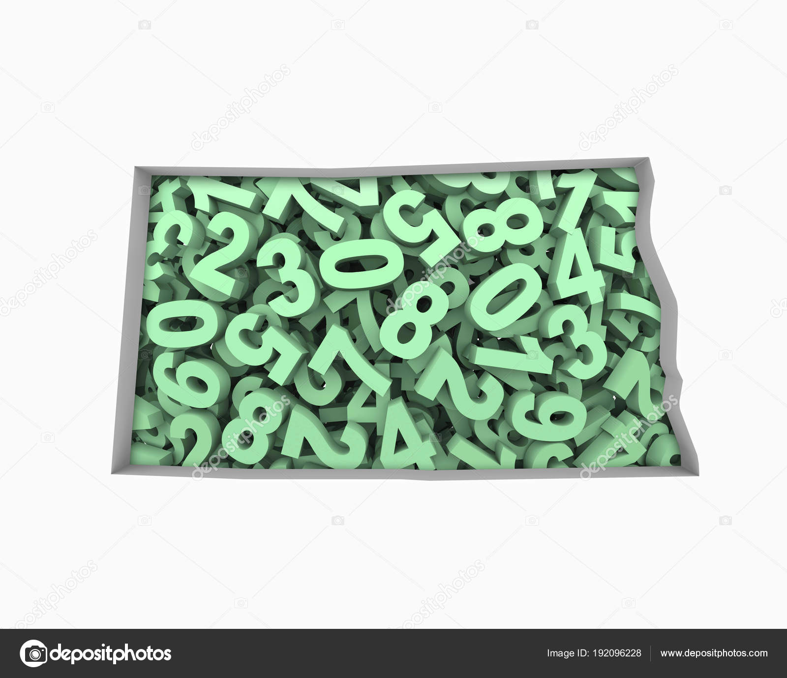 North Dakota Map Numbers Math Figures Economy Illustration — Stock