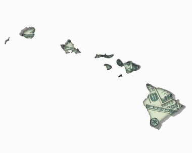 Hawaii Merhaba para harita nakit ekonomisi dolar 3d çizim