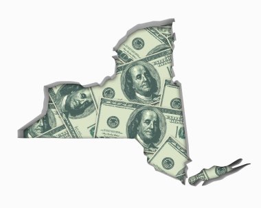 New York Ny para harita nakit ekonomisi dolar 3d çizim