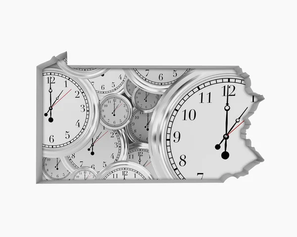 Pensilvânia Relógio Tempo Passando Futuro Para Frente Ilustração — Fotografia de Stock