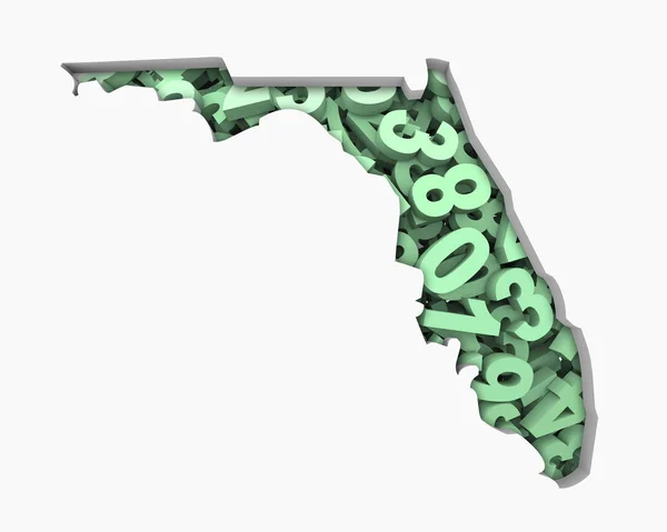 Florida Kaart Nummers Math Cijfers Economie Illustratie — Stockfoto