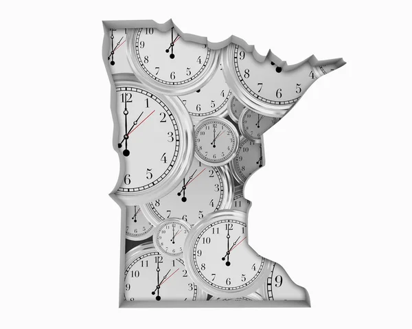 Minnesota Relógio Tempo Passando Futuro Para Frente Ilustração — Fotografia de Stock
