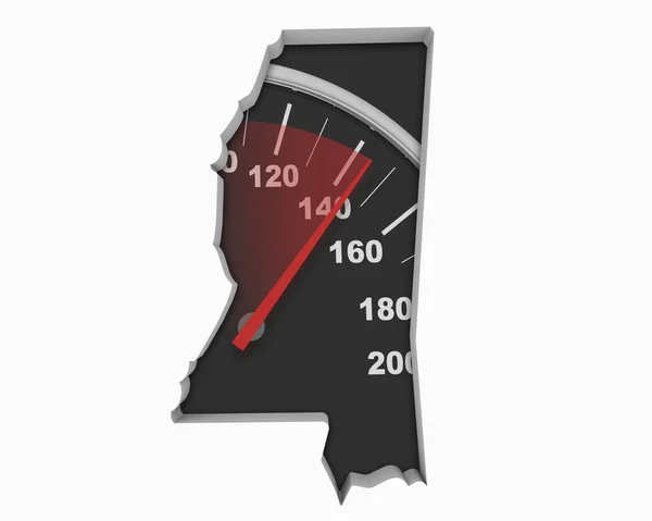 Mississippi Speedometer Map Competição Velocidade Rápida Corrida Ilustração — Fotografia de Stock