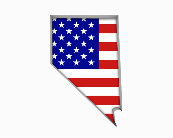 Nevada Usa Bandera Estrellas Rayas Mapa Ilustración —  Fotos de Stock