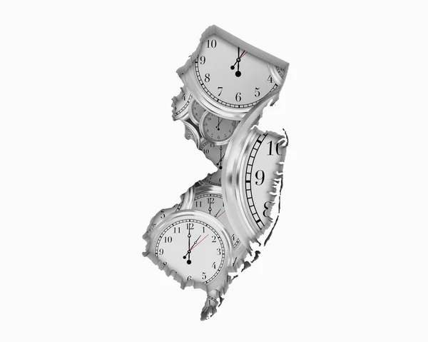 Новий Джерсі Нью Джерсі Годинник Часу Проходження Вперед Майбутнє Ілюстрація — стокове фото