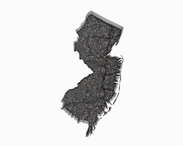 新泽西州新泽西州路地图路面建设基础设施3D — 图库照片
