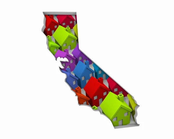 California Domy Domów Nowych Nieruchomości Budowa Mapy Ilustracja — Zdjęcie stockowe