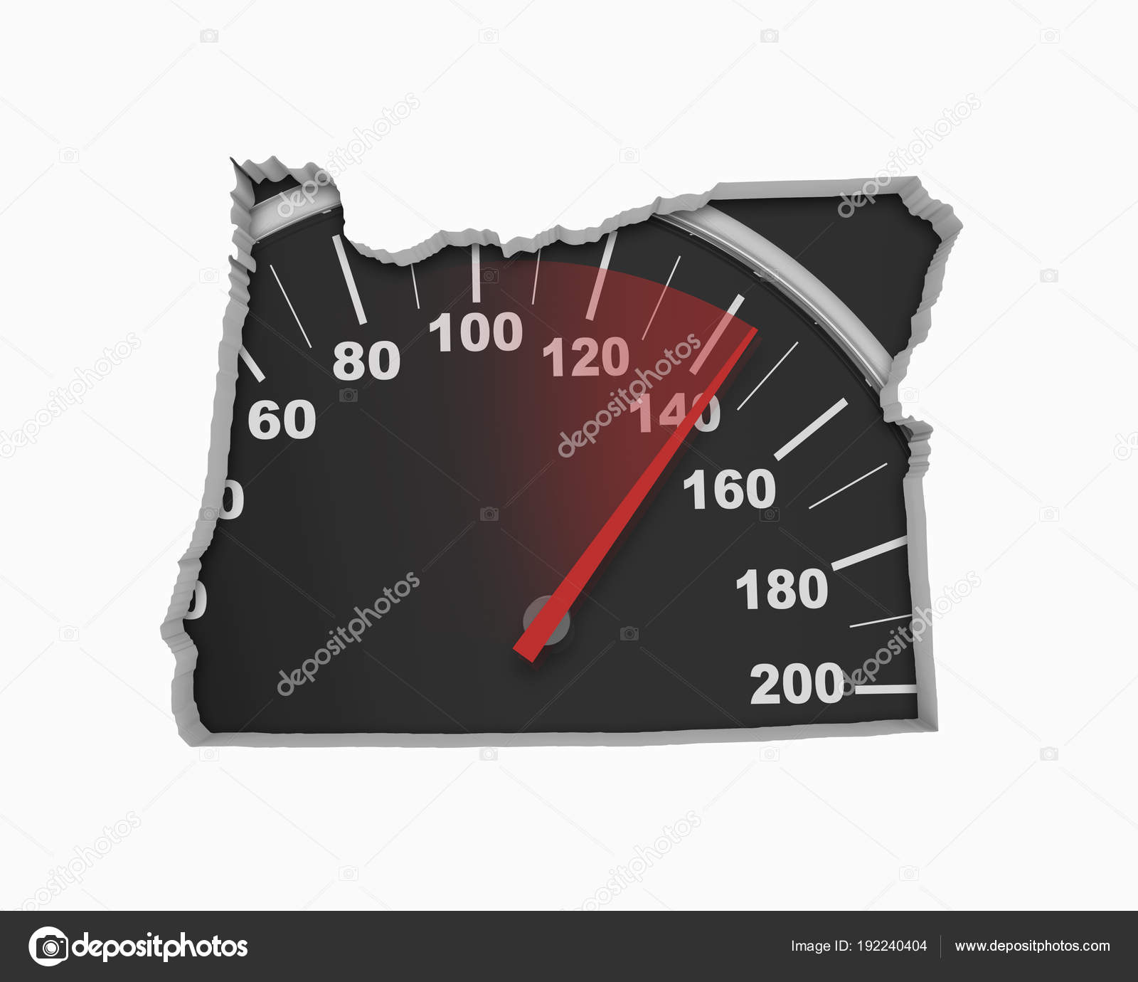 Oregon Speedometer Map Fast Speed Competition Race Illustration Stock