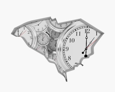 Güney Carolina Sc saat zaman ileri gelecek geçen 3d çizim