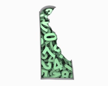 Delaware De harita sayılar matematik rakamlar ekonomi 3d çizim