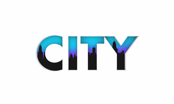 Stadsregio Word Skyline Centrum Metropool Illustratie — Stockfoto