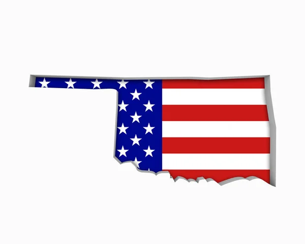 オクラホマ 米国旗星ストライプ マップ イラストレーション — ストック写真