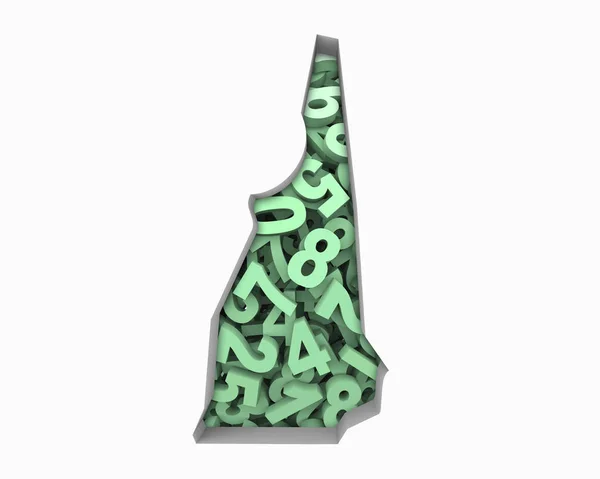 New Hampshire Map Numbers Math Figures Economy Illustration — Stock Photo, Image