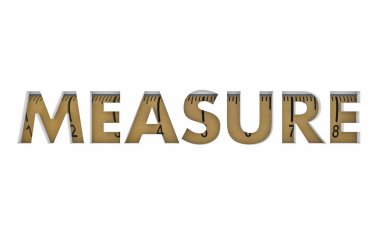 Beyaz arka plan üzerinde izole bir hükümdar ile ölçü yazı