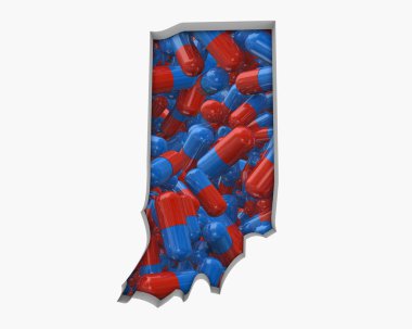 Indiana beyaz arka plan haplarla dolu silüeti 