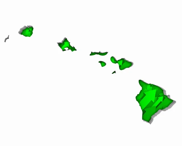 Sylwetka Hawaii Strzałkami Białym Tle — Zdjęcie stockowe