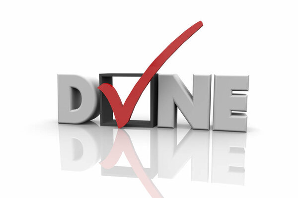 Lettering Done with Complete Finished check box on white background