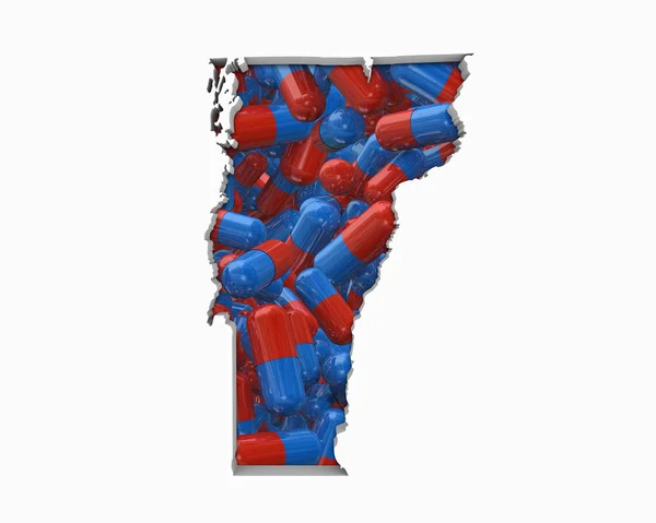 Sziluettjét Vermont Teljes Tabletták Fehér Háttér — Stock Fotó
