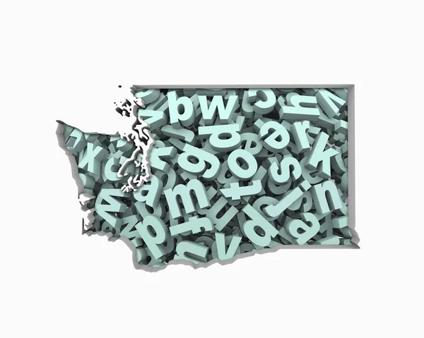 Silhueta Washington Cheia Letras Sobre Fundo Branco — Fotografia de Stock
