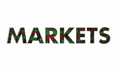  Yazı, Menkul Kıymetler Borsası ve kavramı, 3d çizim ticaret pazarları