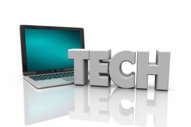 Teknik yazı ve dizüstü bilgisayar kutsal kişilerin resmi, 3d çizim