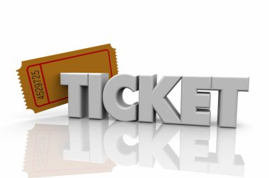 Bilet yazı ve Pass. 3D çizim