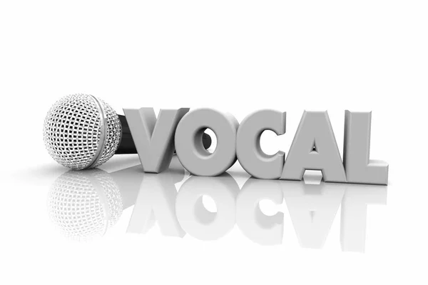 Love Vocal Lettering Microphone Symbol Illustration — Stock Photo, Image