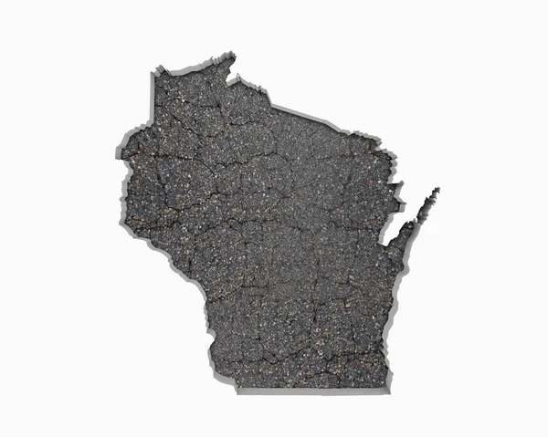 Wisconsin Cestovní Mapa Nestmelených Obrázek — Stock fotografie