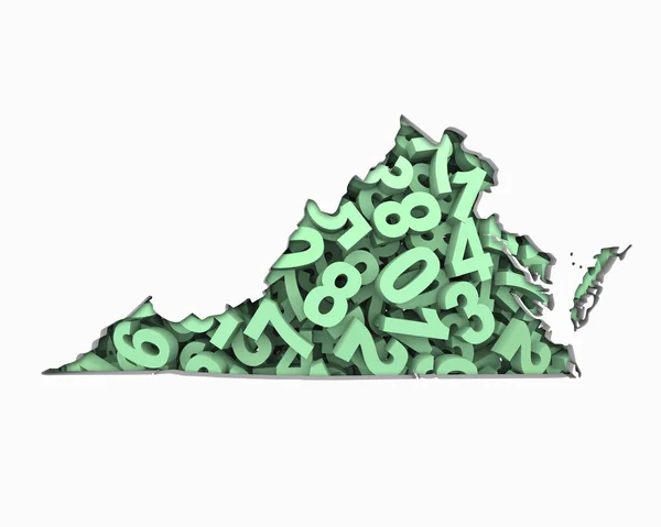 Collage Van Getallen Vorm Van Virginia Staat Illustratie — Stockfoto
