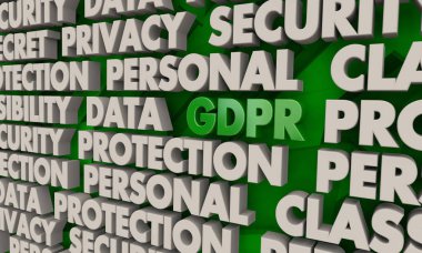 Gdpr veri gizlilik koruması, Word kolaj, 3d çizim
