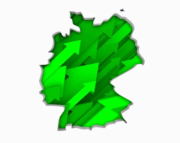 Alemanha Mapa das setas — Fotografia de Stock