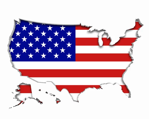 United States of America Flag Map — Stock Photo, Image