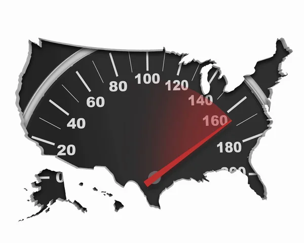 Mapa del velocímetro de Estados Unidos de América — Foto de Stock