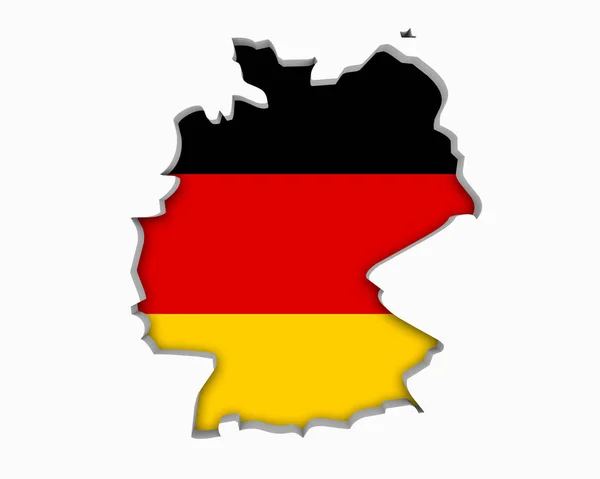 Німецький прапор карта — стокове фото
