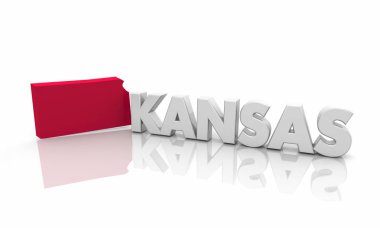 Kansas Ks kırmızı devlet harita