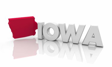 Iowa IA kırmızı devlet harita 