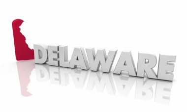 Delaware De kırmızı devlet harita  