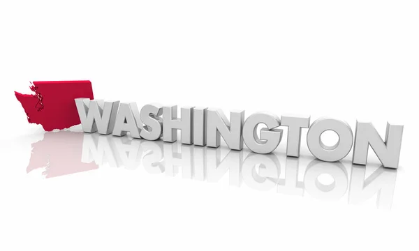 Washington WA Red State Map — Stock Photo, Image