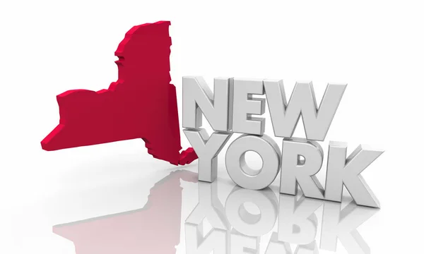 Mapa czerwony stan Nowy Jork — Zdjęcie stockowe