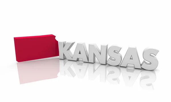 Kansas Ks rood staat kaart — Stockfoto