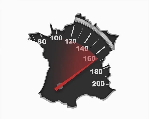 法国车速表地图 — 图库照片