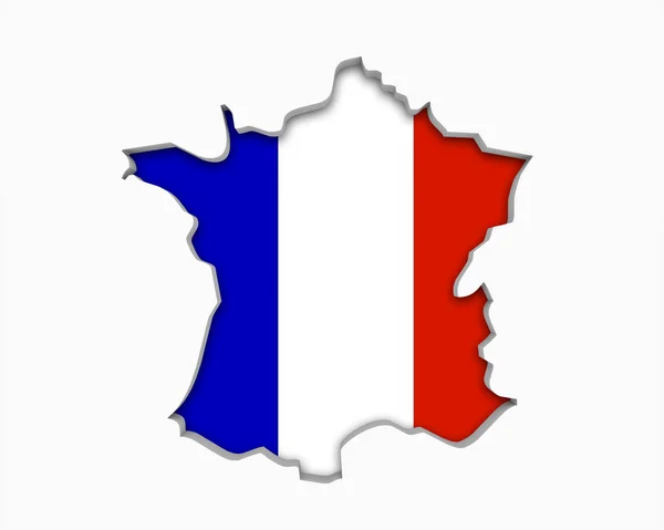 France Flag Map — Stock Photo, Image