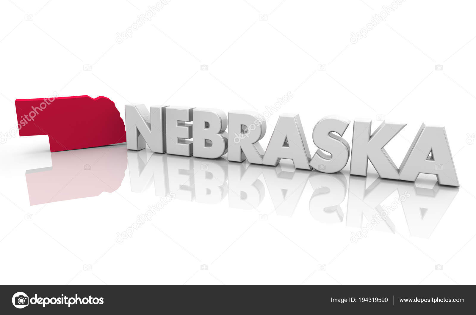 Nebraska Red State Map Word Illustration — Stock Photo © iqoncept